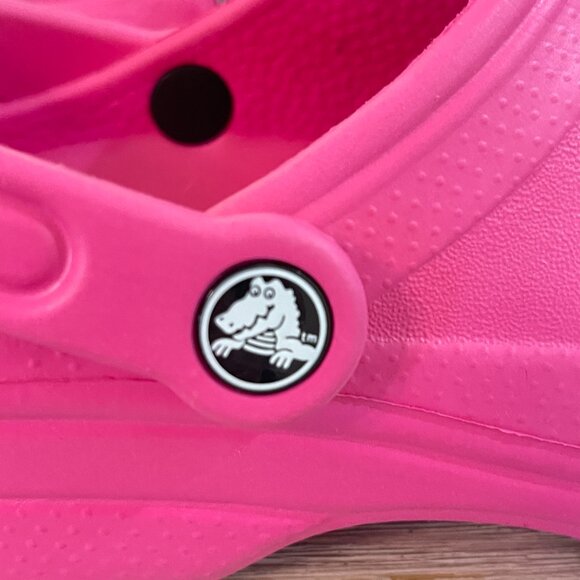 Women's Crocs Shoes Small 6 7 Bright Pink Mules - Picture 10 of 12
